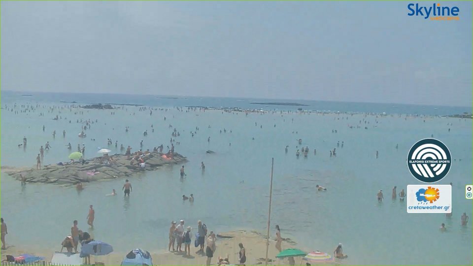 Σημερινές εικόνες από ζωντανή κάμερα στο Ελαφονήσι Χανίων 