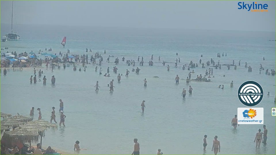 Σημερινές εικόνες από ζωντανή κάμερα στο Ελαφονήσι Χανίων 