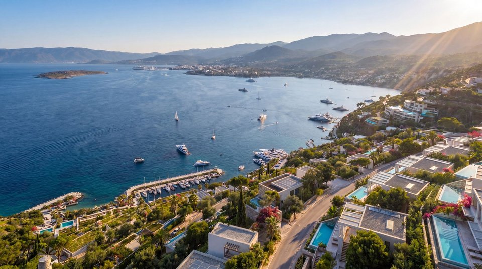 Αποψη απο τον νέο ολοκληρωμένο παραθεριστικό προορισμό του εγχειρήματος Elounda Hills στο βορειοανατολικό κομμάτι της Κρήτης / Φωτογραφία: ELounda Hills