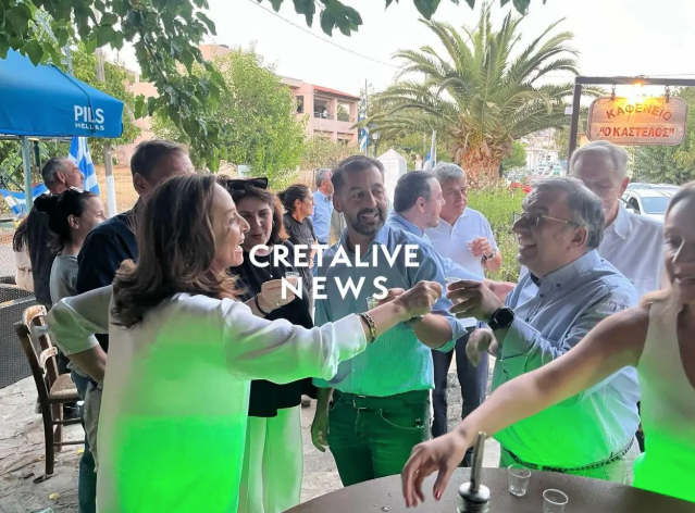 Η Άννα Διαμαντοπούλου με φίλους και στελέχη του ΠΑΣΟΚ σε χωριά του Λασιθίου