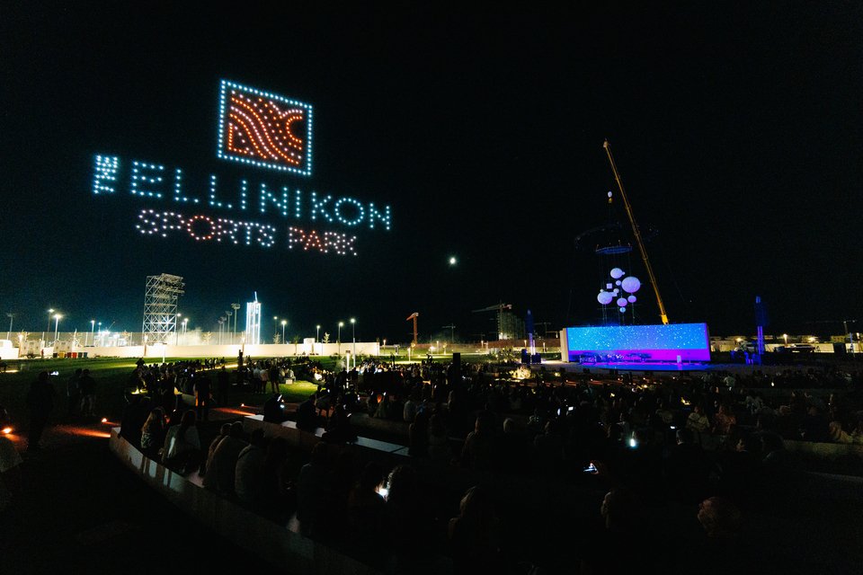 Στιγμιότυπο από την τελετή εγκαινίων του The Ellinikon Sports Park 