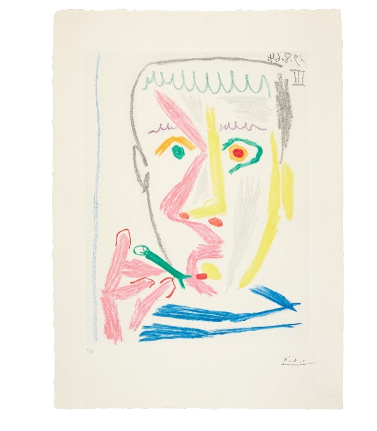 Ο καπνιστής του Picasso (πολλαπλό) έχει υψηλή τιμή εκτίμησης πάνω από 20.000 ευρώ / Φωτογραφία: Sotheby's