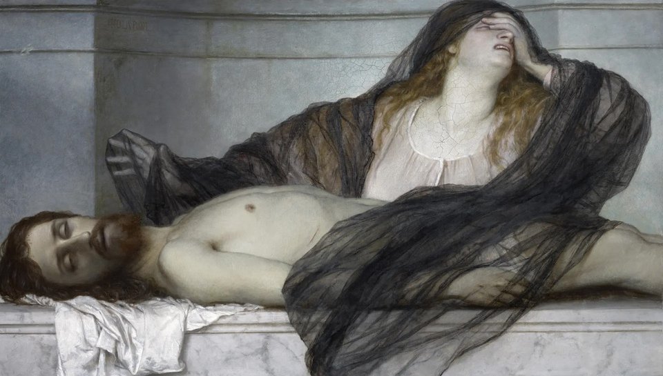 Arnold Böcklin, Mourning of Mary Magdalene at the Body of Christ, 1867