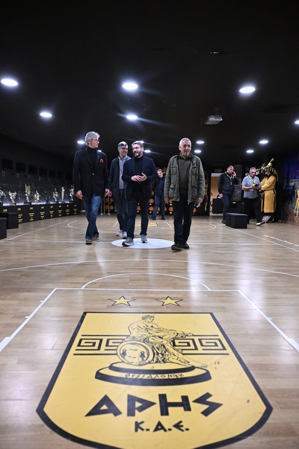Ο Νίκος Ανδρουλάκης στο «Nick Galis Hall» για τον αγώνα του Άρη με την Τσεντεβίτα Ολίμπια Λιουμπλιάνας  