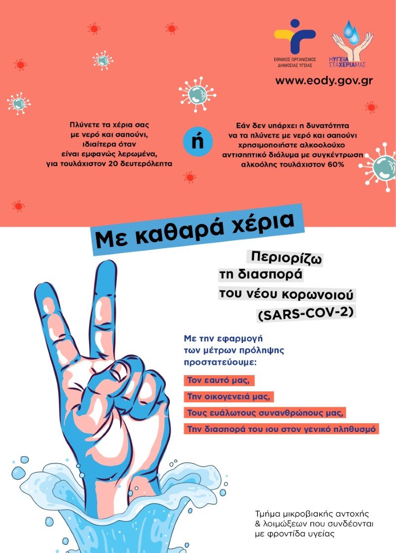 σχολεία - οδηγίες για υγιεινή των χεριών