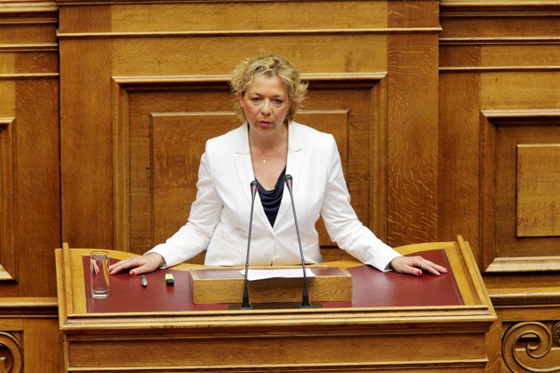Η Χριστίνα Ταχιάου όταν ήταν βουλευτής με το Ποτάμι/ Φωτογραφία Γιάννης Παναγόπουλος Εurokinissi