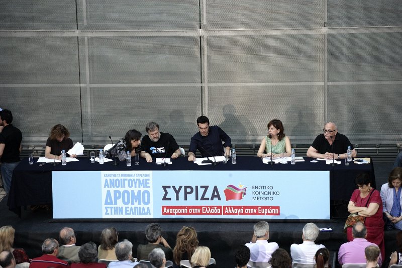 Σε πάνελ με τον Σλαβόι Ζίζεκ και τον Αλέξη Τσίπρα το 2012 / Φωτογραφία Mενέλας Μυρίλλας SOOC