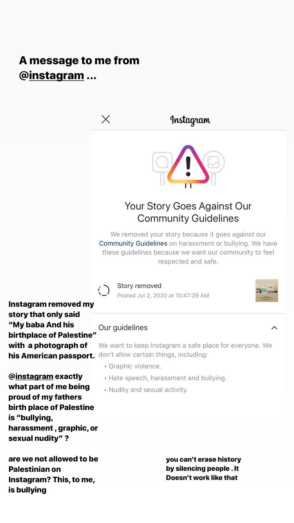 Η ανάρτηση της Μπέλα Χαντίντ για το Instagram