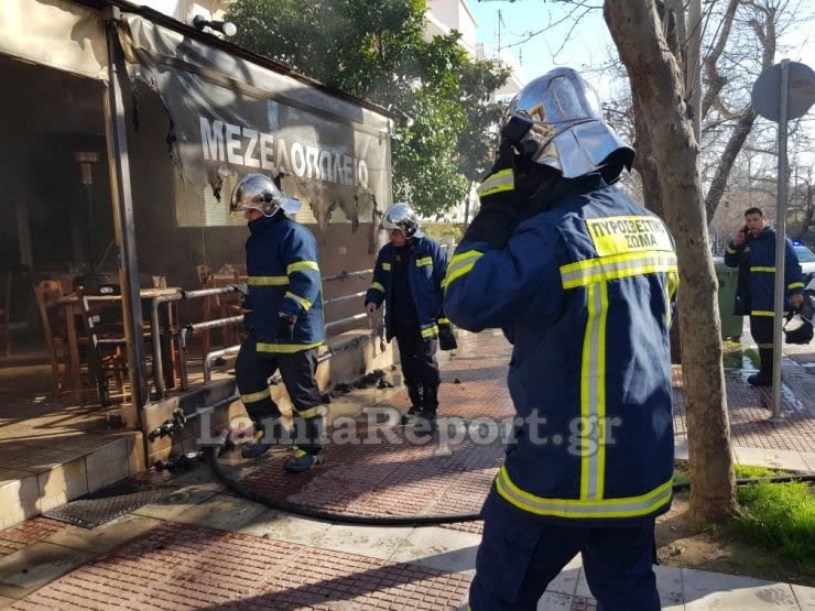 Το Μεζεδοπωλείο που δέχθηκε επίθεση: Φωτογραφία: Lamia Report