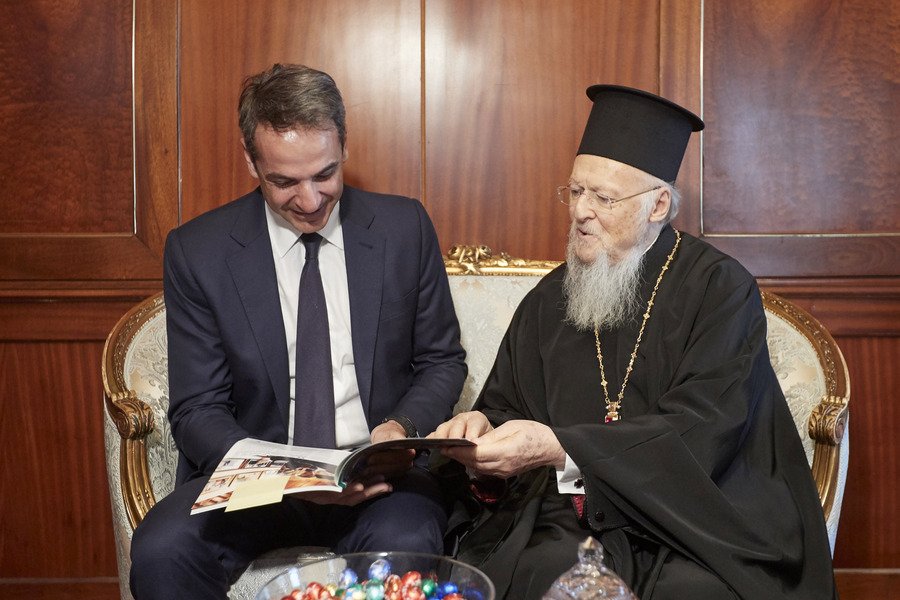 Με τον Οικουμενικό Πατριάρχη Βαρθολομαίο συναντήθηκε σήμερα ο Κυριάκος Μητσοτάκης