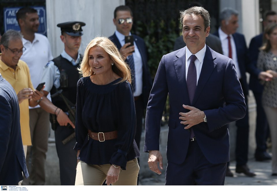 Ο Κυριάκος Μητσοτάκης με την σύζυγο του Μαρέβα Γκραμπόφσκι-Μητσοτάκη
