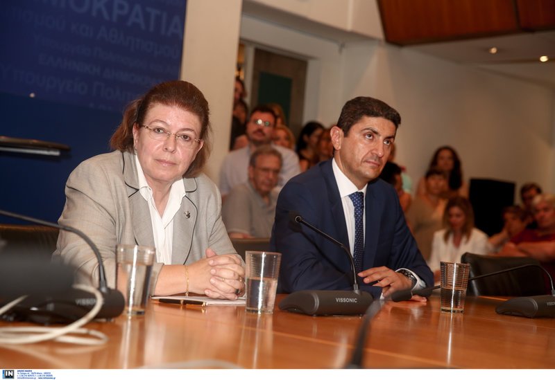 Η Λίνα Μενδώνη και ο Νίκος Αυγενάκης