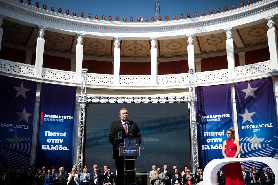 Ο Πάνος Καμμένος στην παρουσίαση του ψηφοδελτίου των Ανεξάρτητων Ελλήνων για τις ευρωεκλογές