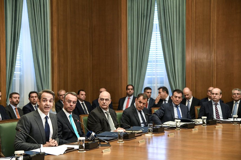 Ο Κυριάκος Μητσοτάκης στο υπουργικό συμβούλιο