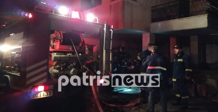 Η πυροσβεστική στο σπίτι της 77χρονης /Φωτογραφία: Patrisnews.com