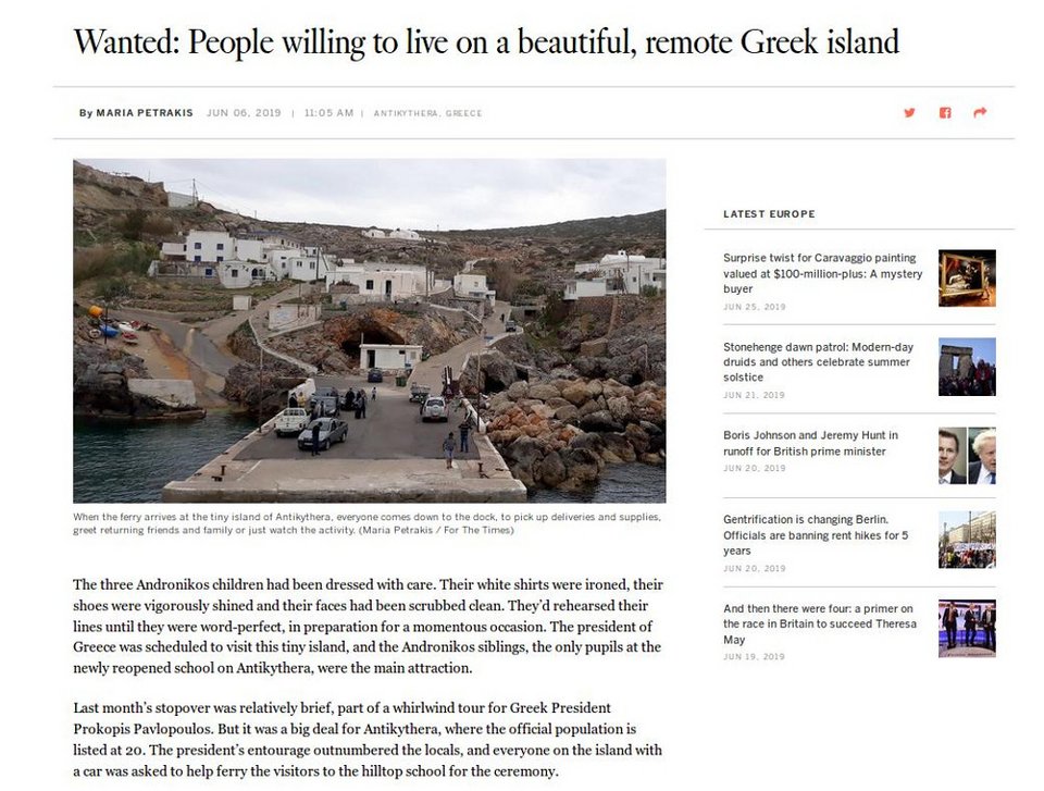 Το ρεπορτάζ των LA Times για τα Αντικύθηρα