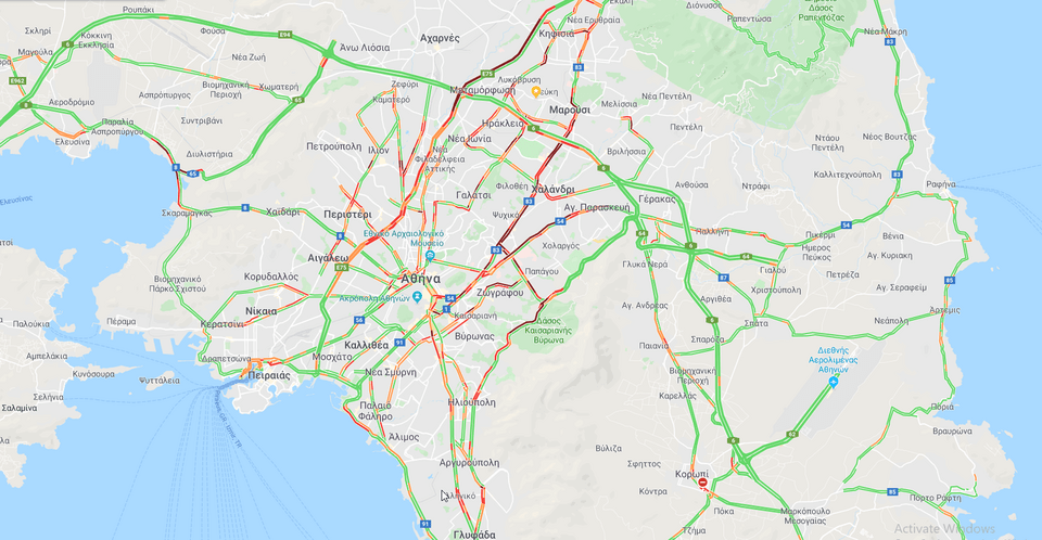 Δείτε εδώ live την κίνηση στους δρόμους της Αθήνας