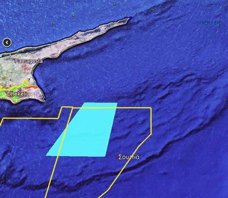 Η περιοχή που δέσμευσε η Κύπρος με τη Navtex