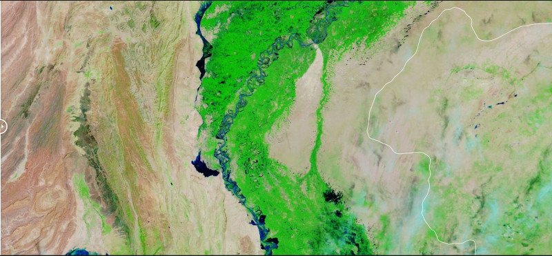 Πλημμύρες από τους μουσώνες στο Πακιστάν τον Σεπτέμβριο του 2019 (πάνω) και τον ίδιο μήνα του 2020 (κάτω) 