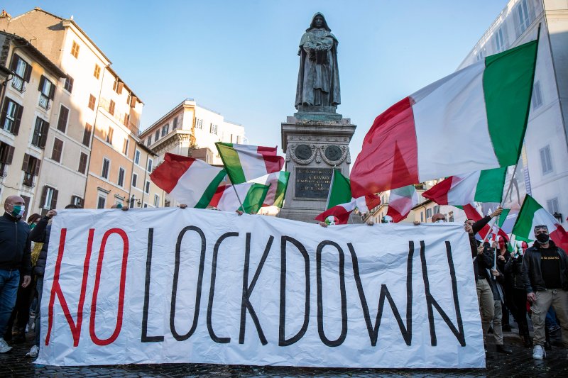 Πρόσφατη διαδήλωση κατά του lockdown στη Ρώμη
