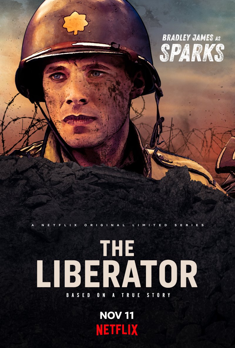 Ο Bradley James ως Felix Sparks στο «The Liberator» σε αφίσα