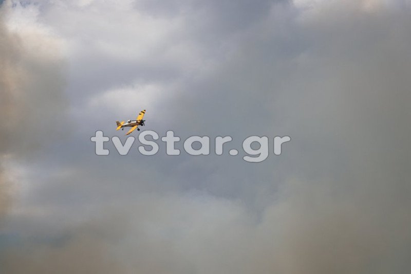 Από αέρος προσπάθησαν να περιορίσουν την φωτιά, πριν αυτή φτάσει σε κατοικίες