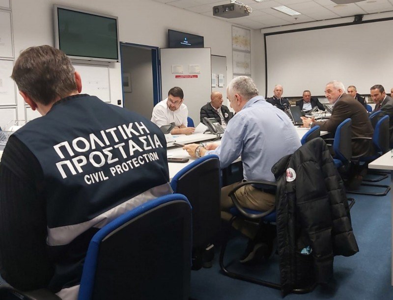 Στιγμιότυπο από την ευρεία σύσκεψη στο «Ελ. Βενιζέλος»