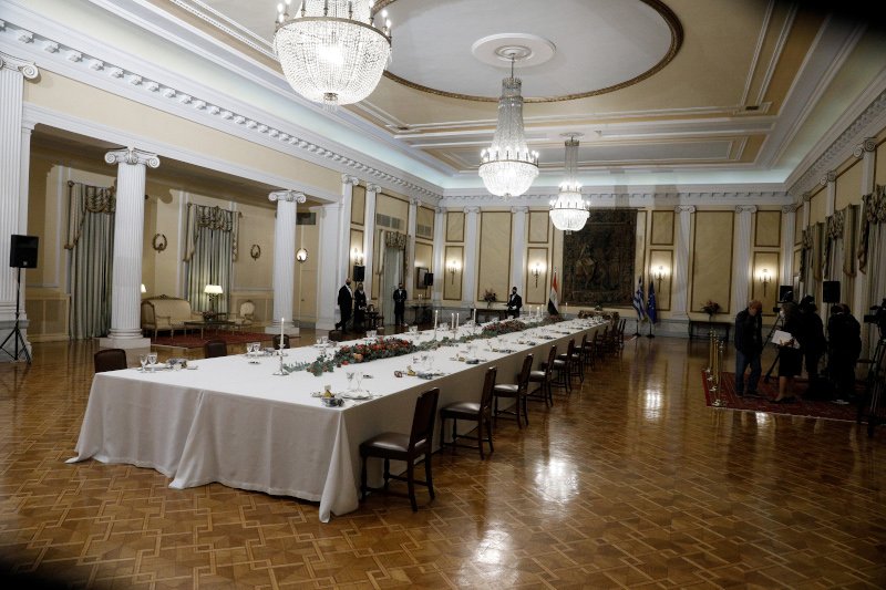 αίθουσα όπου έγινε το δείπνο στο Προεδρικό Μέγαρο