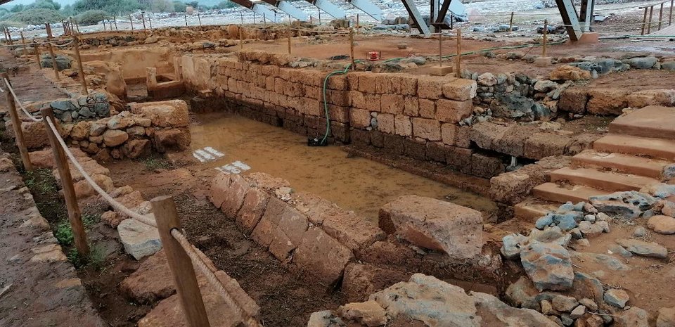 Πλημμύρισε ο αρχαιολογικός χώρος στα Μάλια / Φωτογραφία: Δελτίο Τύπου