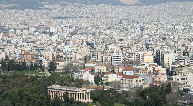 Αθήνα πανοραμική φωτογραφία σπίτια πολυκατοικίες