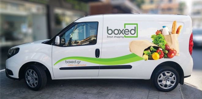 Όχημα διανομής προϊόντων μέσω του boxed.gr