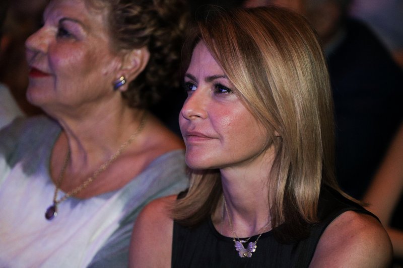 Η Τζένη Μπαλατσινού στην προεκλογική ομιλία του Βασίλη Κικίλια