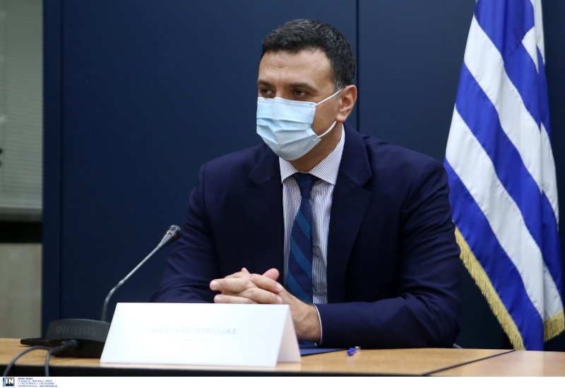Ο Βασίλης Κικίλιας στη σημερινή ενημέρωση/ Φωτογραφία: INTIME NEWS