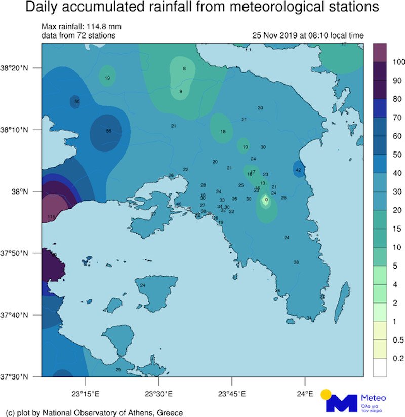 Τα χιλιοστά βροχής στην Αττική