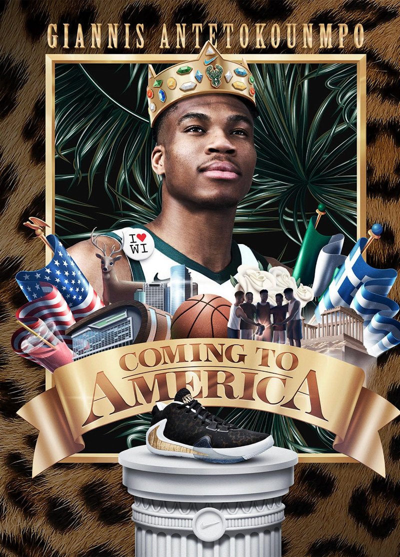 Ο Γιάννης Αντετοκούνμπο και τα «Coming to America Freak's 1» / Φωτογραφία: Nike