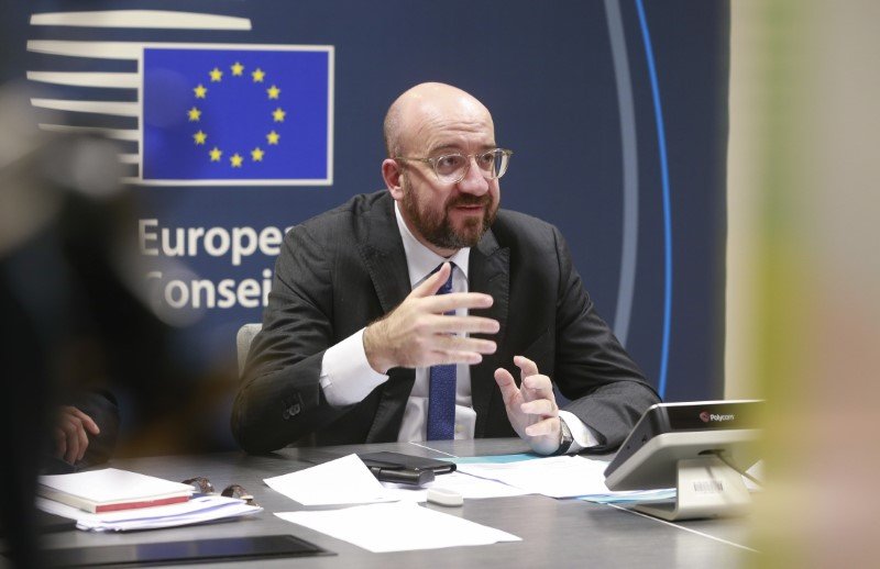 Ο Σαρλ Μισέλ στην τηλεδιάσκεψη με τους «27» της ΕΕ για τον κορωνοϊό