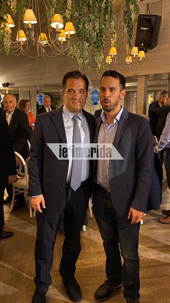 Ο Αδωνις Γεωργιάδης με τον Νίκο Ρωμανό, διευθυντή του γρ. Τύπου της ΝΔ