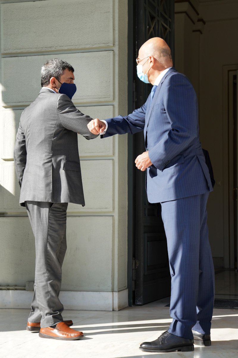 Συνάντηση του Νίκου Δένδια με τον ομόλογό του από τα ΗΑΕ / Φωτογραφία: intime news