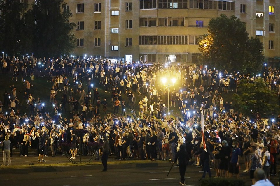 Διαδηλωτές στο Μινσκ