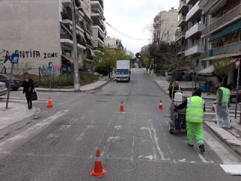 195 διαγραμμίσεις διαβάσεων σε 70 δρόμους