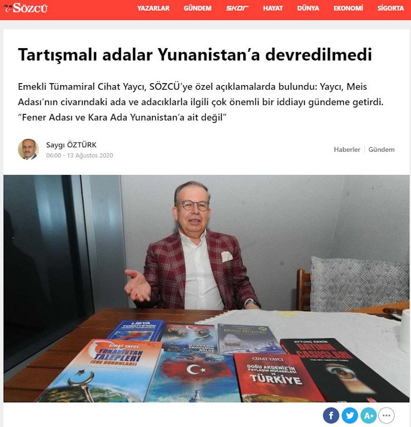 Το δημοσίευμα της sozcu