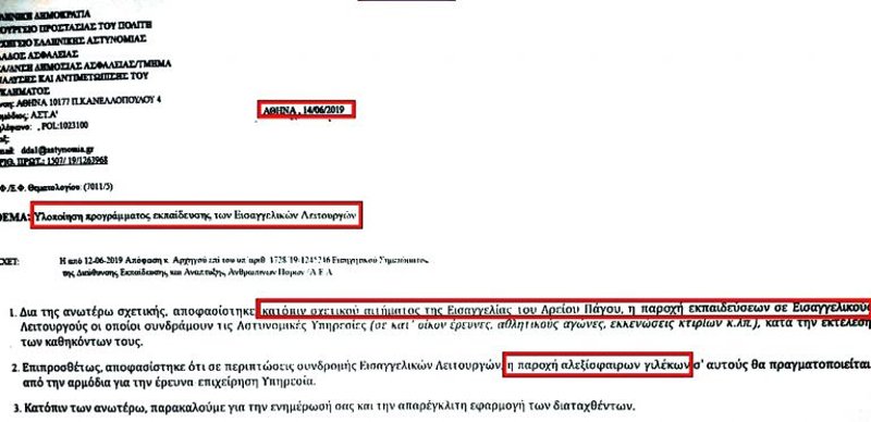 Το έγγραφο για τα αλεξίσφαιρα