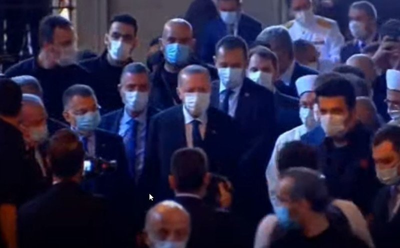 Ο Τούρκος πρόεδρος Ρετζέπ Ταγίπ Ερντογάν στην Αγιά Σοφιά