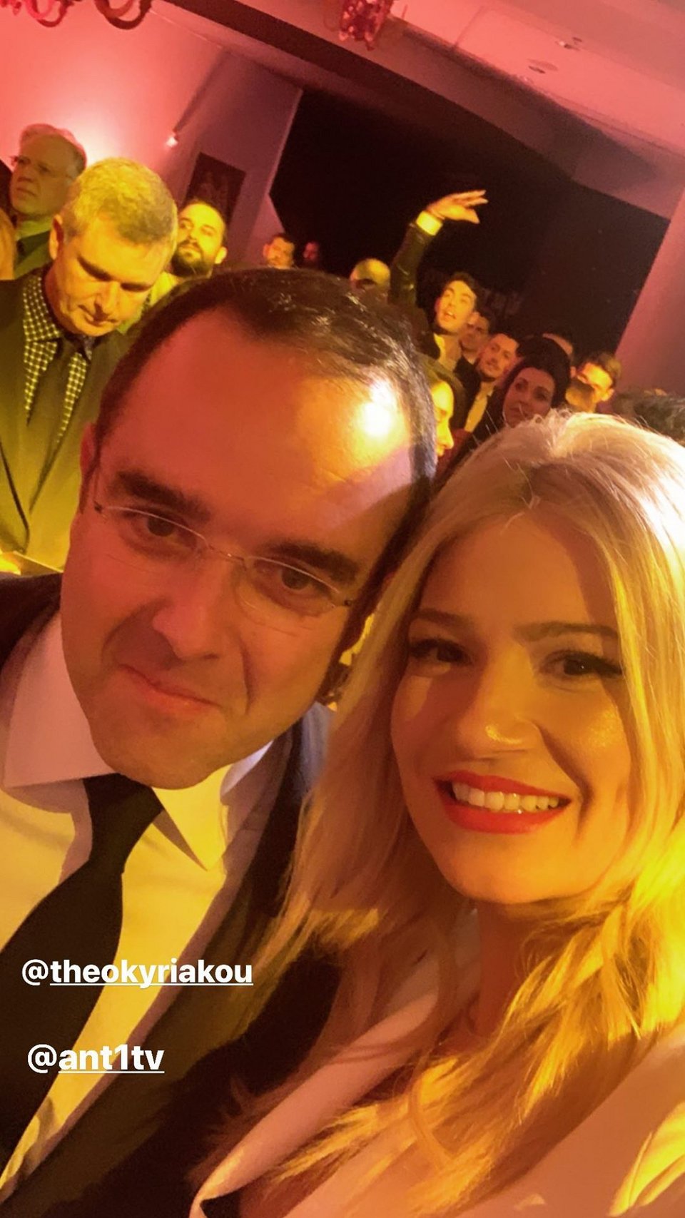 Με τον πρόεδρο του Ομίλου Αnt1, Θοδωρή Κυριακού.