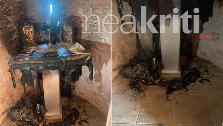 Αγνωστοι έβαλαν φωτιά στο εκκλησάκι