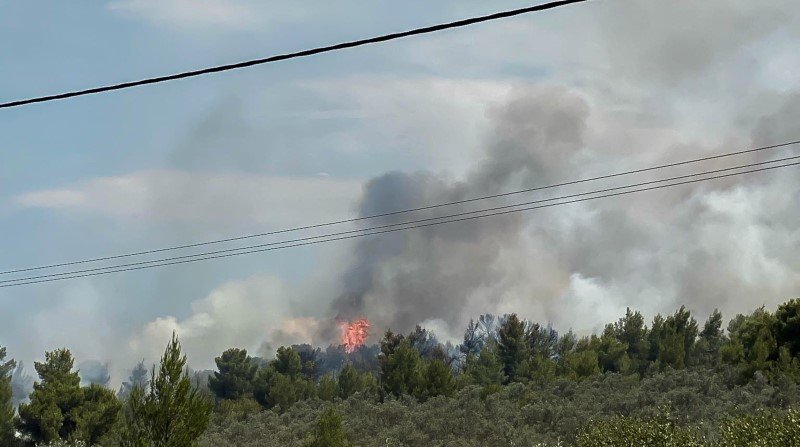 Φωτιά στο Θεολόγο -Φωτογραφία: Eurokinissi