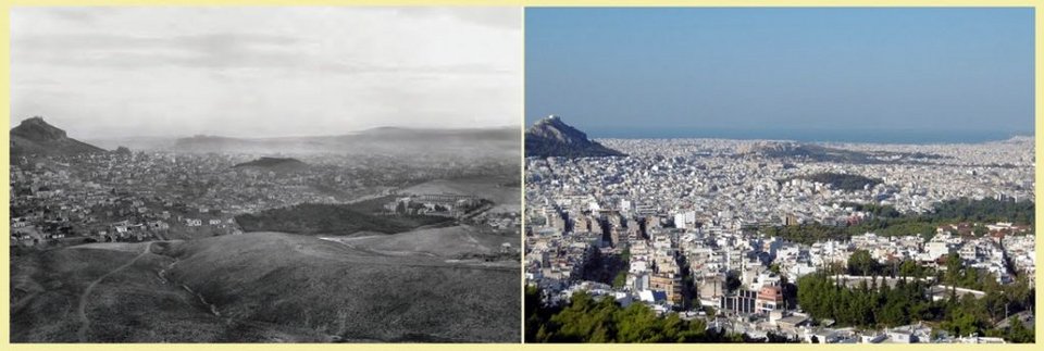 · α. Φωτογραφία από το αρχείο της ΕΥΔΑΠ στο Χεκίμογλου (2014). β. Φωτογραφία από το αρχείο του Βαγγέλη Βαλασιάδη.