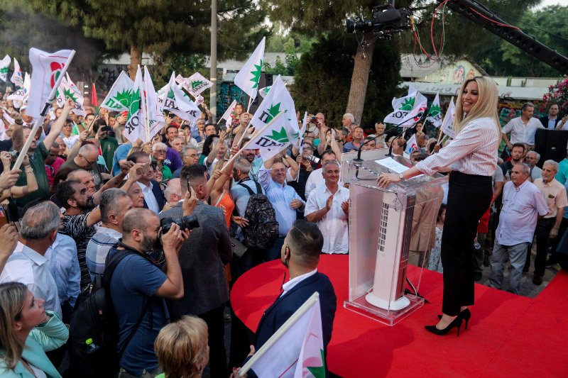 Ομιλία της επικεφαλής του ΚΙΝΑΛ, Φώφης Γεννηματά στο Θησείο / Φωτογραφία: EUROKINISSI