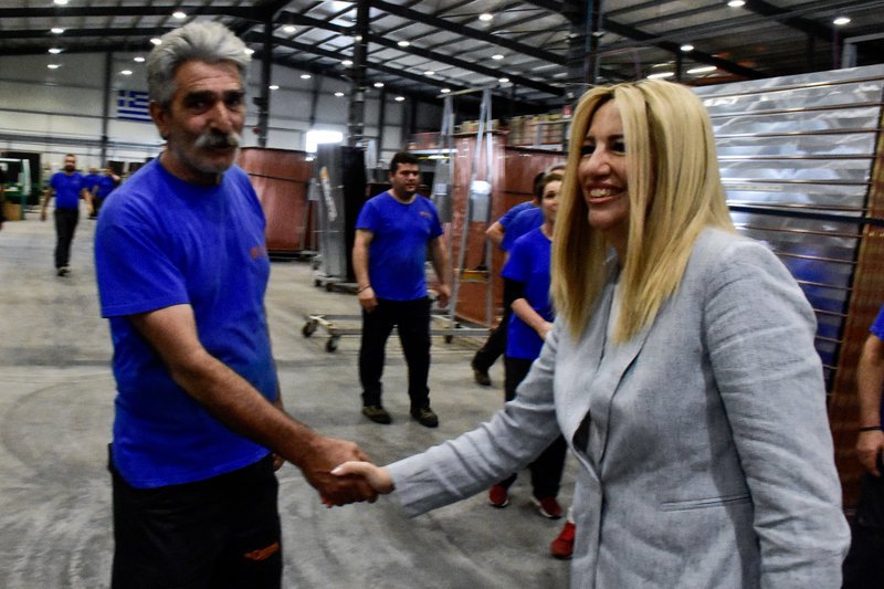 Η Φώφη Γεννηματά κάνει χειραψία