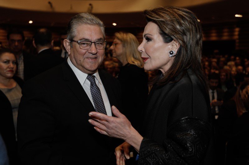 Η Γιάννα Αγγελοπούλου με τον γ.γ. του ΚΚΕ Δημήτρη Κουτσούμπα